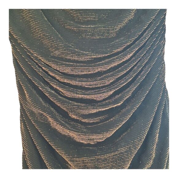 Vintage 80s Lurex Fitted Cocktail Dress Metallic Ruched Bodycon USA Union Made S - Picture 9 of 14